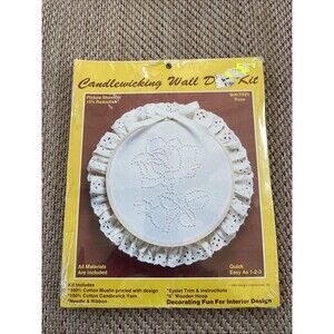 NIP Wangs International Candlewick Wall Plaque Kit # WKIT025 Rose